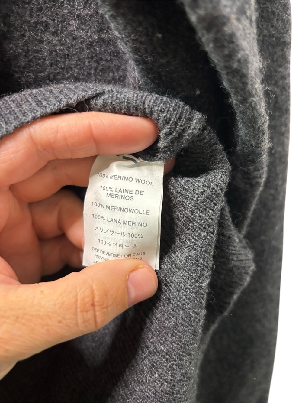J. Crew Women’s Classic Crewneck Wool Sweater Dark Gray Back Zipper Size Small - Picture 4 of 6